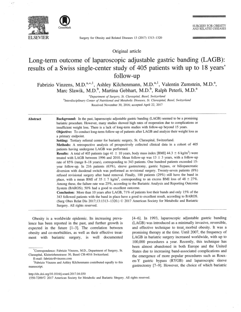 Banda Gástrica Laparoscópica Ajustable (LAGB)