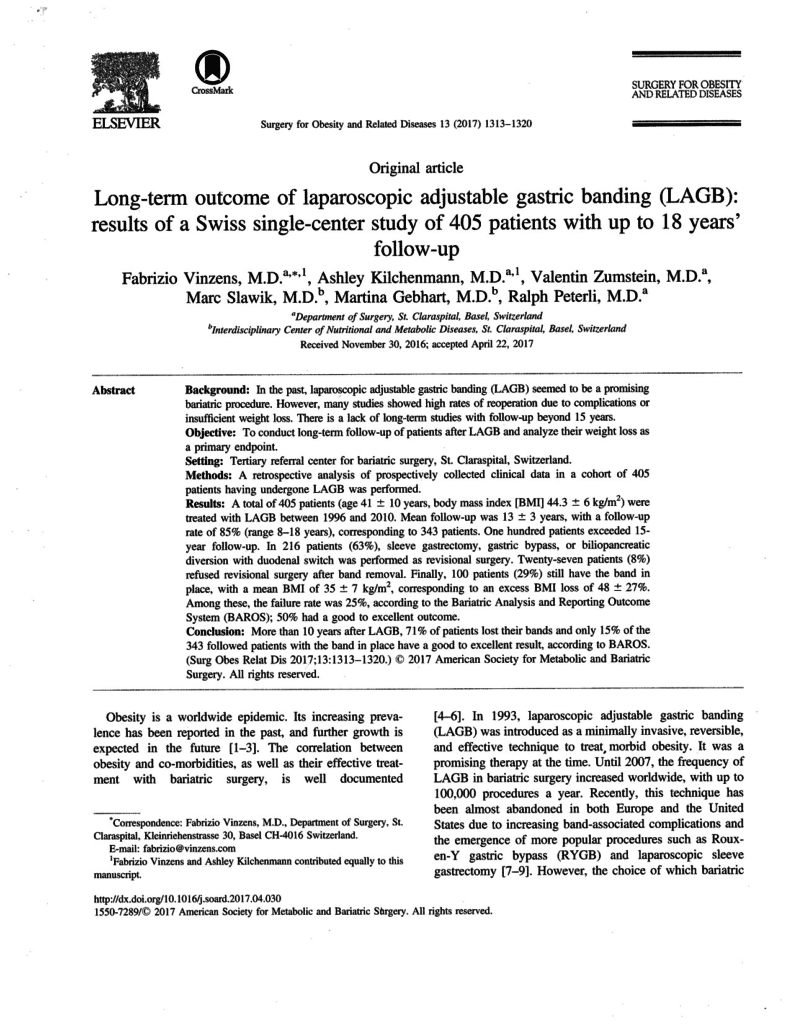 Laparoscopic Adjustable Gastric Band