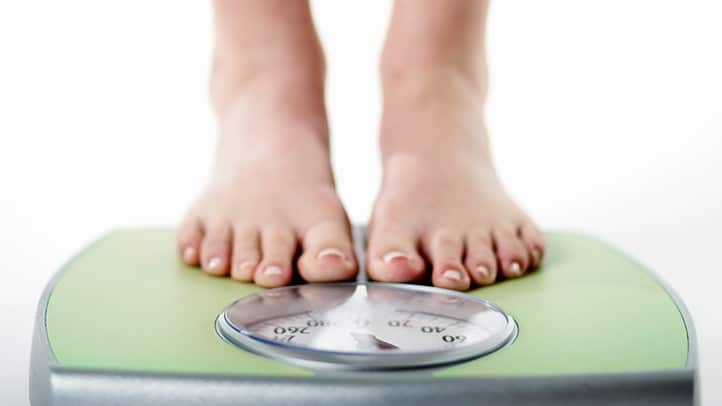 The Image Of The Feet Standing On The Scales