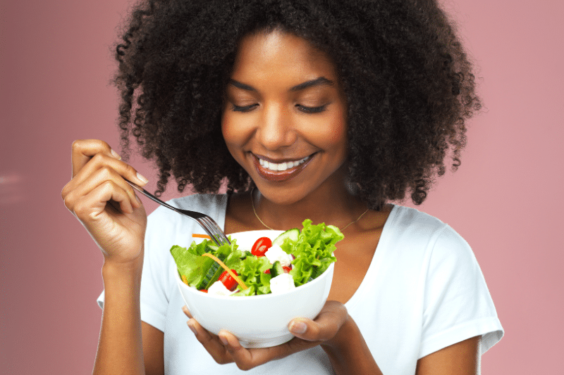Eating Healthy Food Slowly
